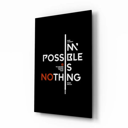 Bold Motivational Canvas Wall Art With Impossible Nothing Typography | Insigneart USA | vintageantiquesgifts.com