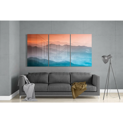 Stunning Triptych Mountain Sunset Wall Art Canvas Set | Modern Wall Art Decor | vintageantiquesgifts.com