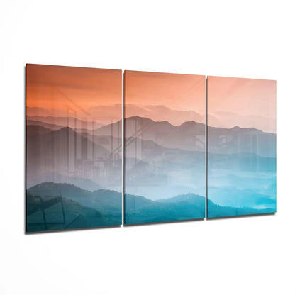 Stunning Triptych Mountain Sunset Wall Art Canvas Set | Insigneart USA | vintageantiquesgifts.com