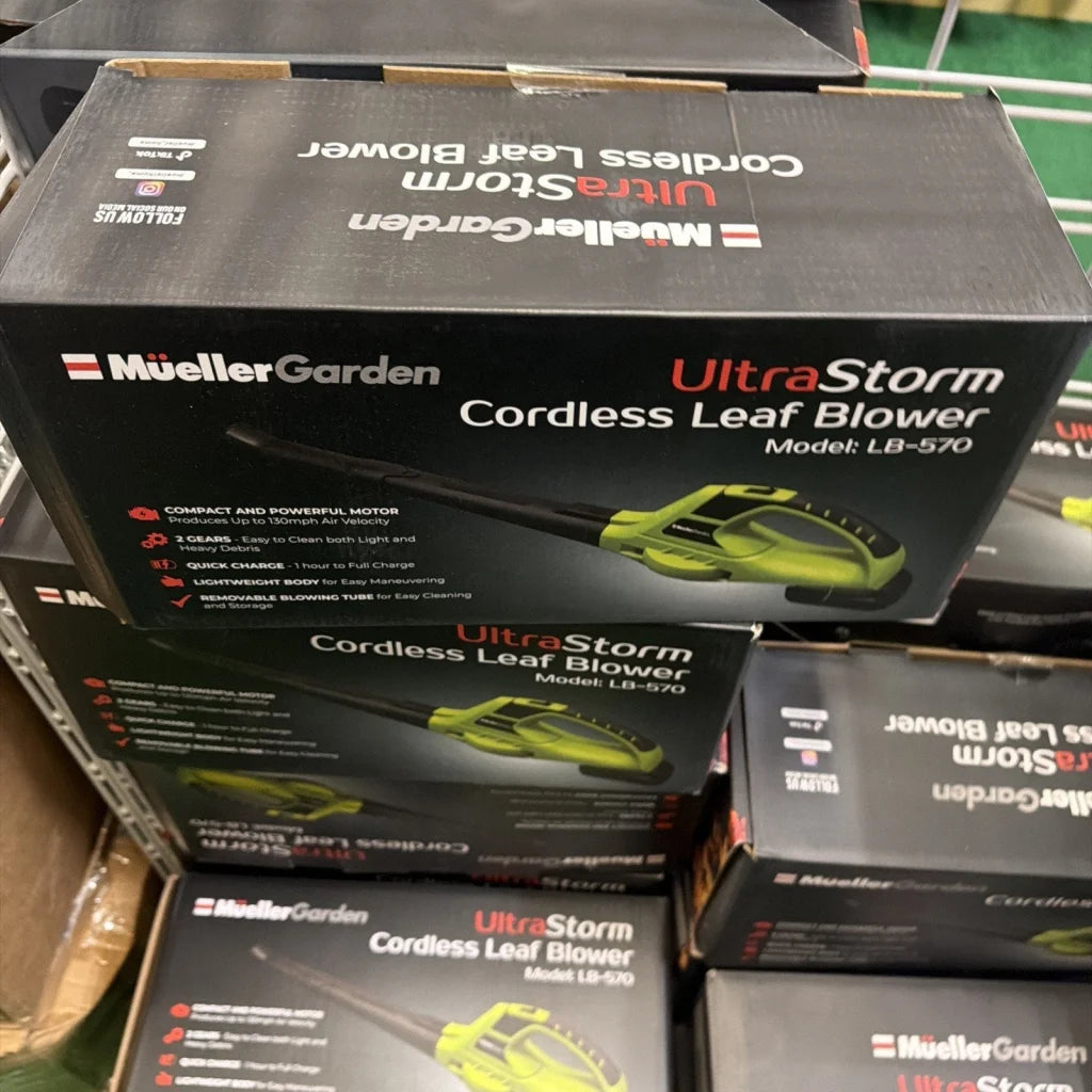 Mueller Ultrastorm leaf blower LB-570 lime green black open box