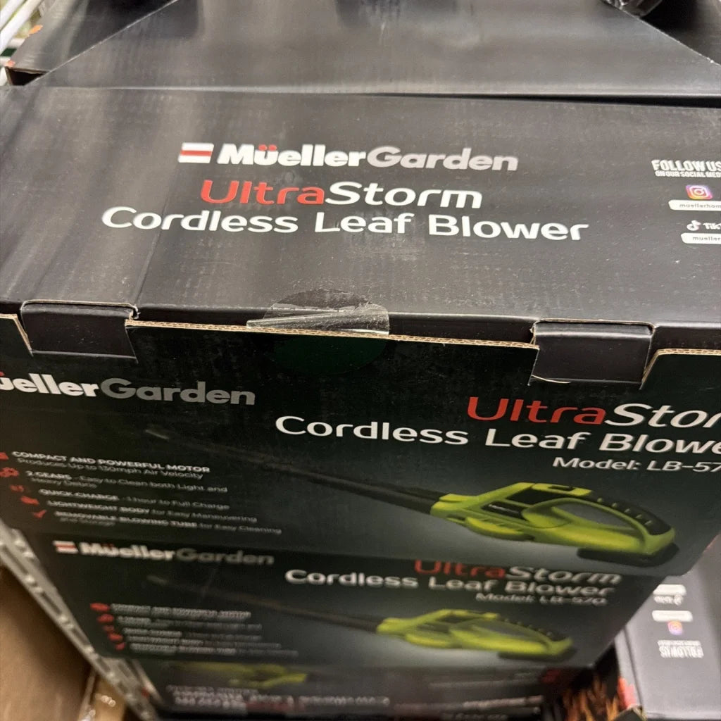 Mueller UltraStorm leaf blower LB-5740 in black lime green design