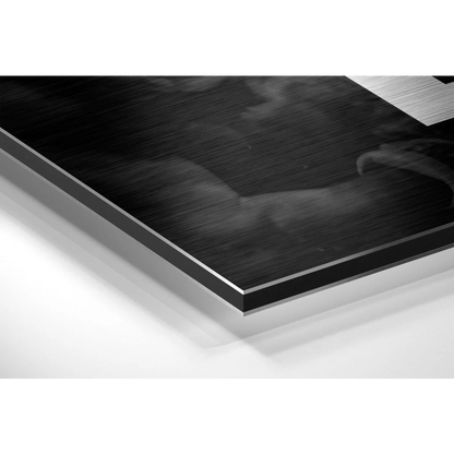 Black and white abstract Float Like a Butterfly brushed aluminium dibond wall art