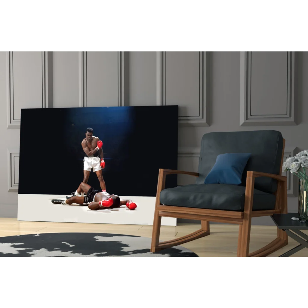 Black-and-white Muhammad Ali knockout canvas wall art print