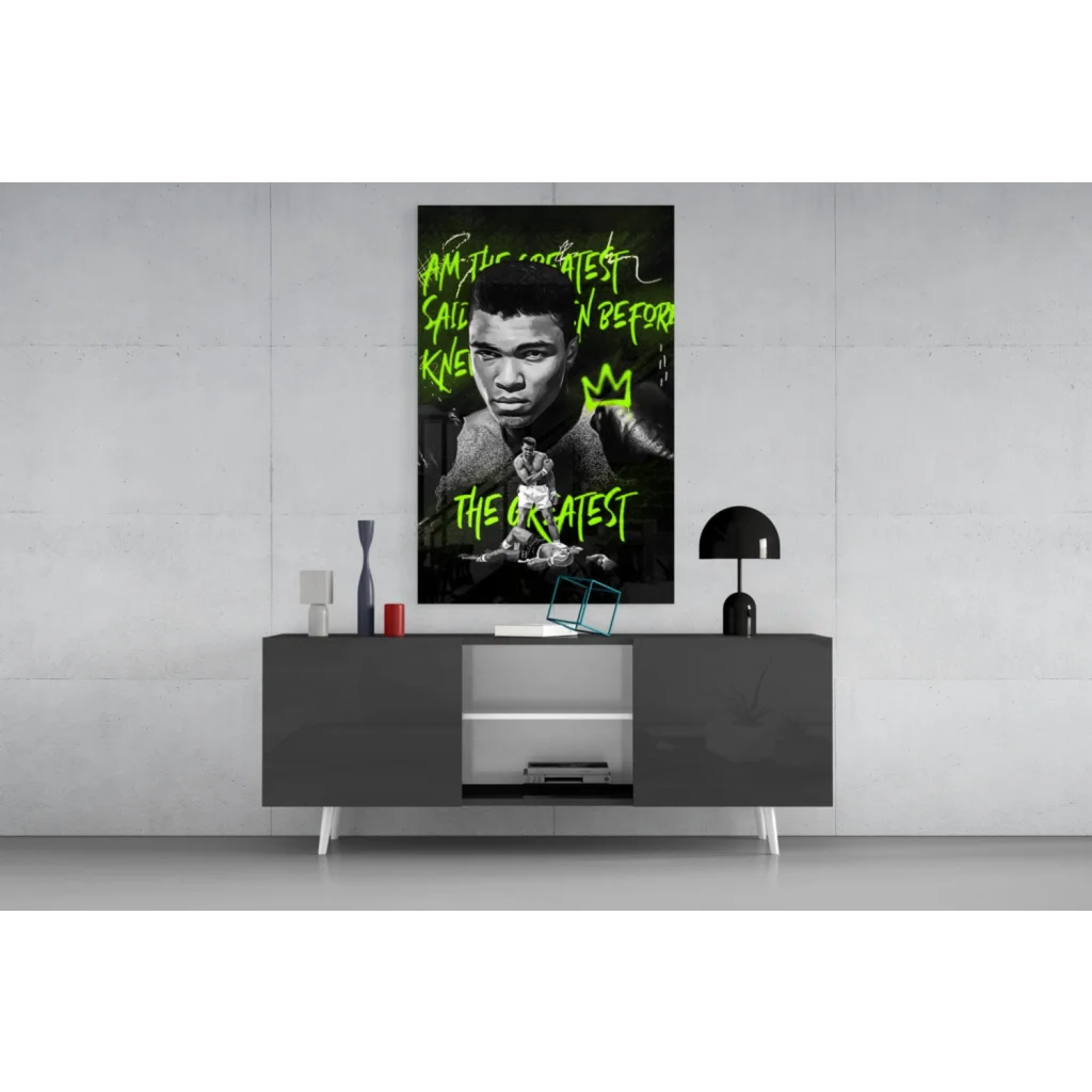 Anthony Joshua neon green wall art canvas print The Greatest
