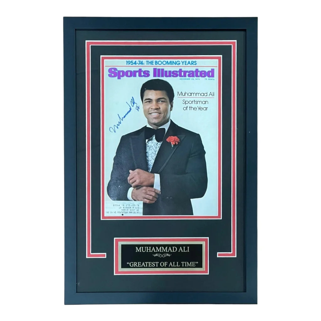 Framed Muhammad Ali in tuxedo Sports Illustrated 1974 cover