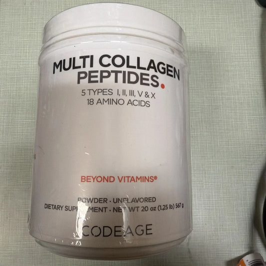 White Codeage multi collagen protein powder peptides, unflavored, 5 types