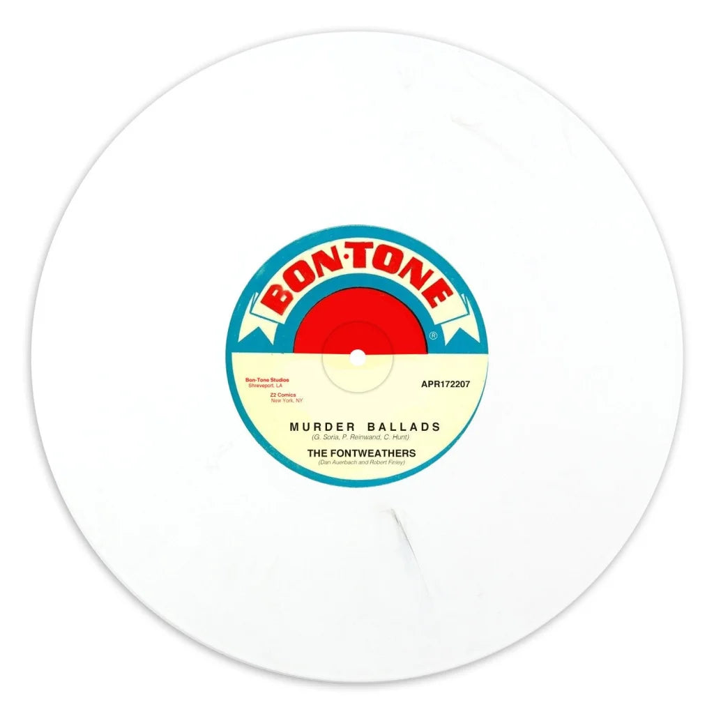 White vinyl record with Bon-Tone label from Murder Ballads box set by Dan Auerbach Robert Finley