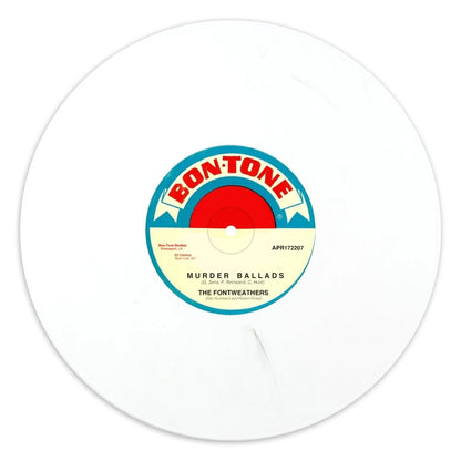 White vinyl record with Bon-Tone label from Murder Ballads box set by Dan Auerbach Robert Finley