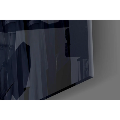 Mysterious black hooded cloak wall art print with glossy slim Samsung TV