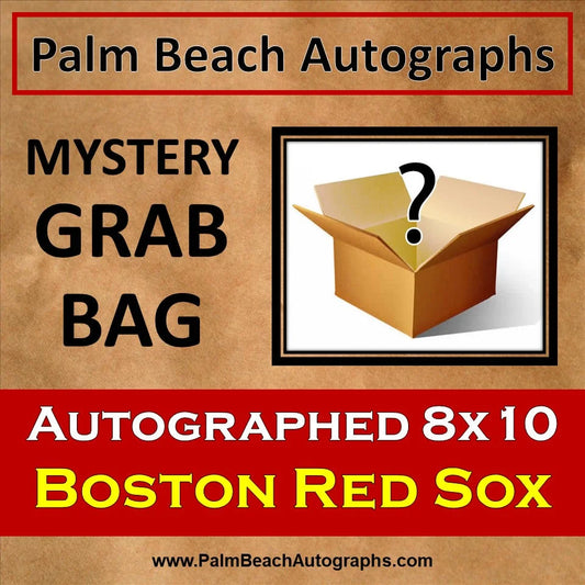 Mystery grab bag with Boston Red Sox autographed 8x10 photo box