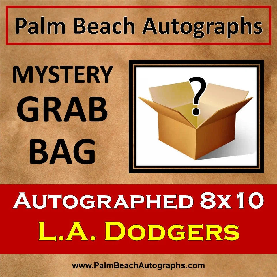 Mystery grab bag with Los Angeles Dodgers autographed 8x10 photo box