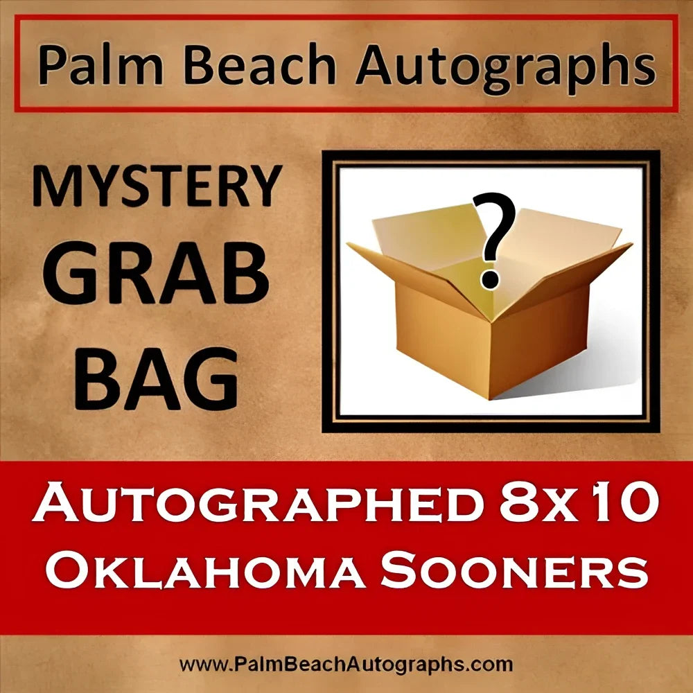 Mystery grab bag with autographed 8x10 Oklahoma Sooners photo