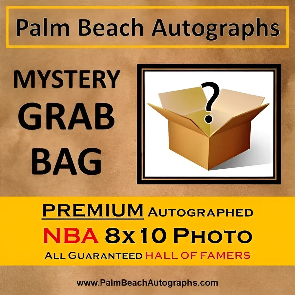 Mystery grab bag with premium autographed 8x10 NBA Hall of Famer photo