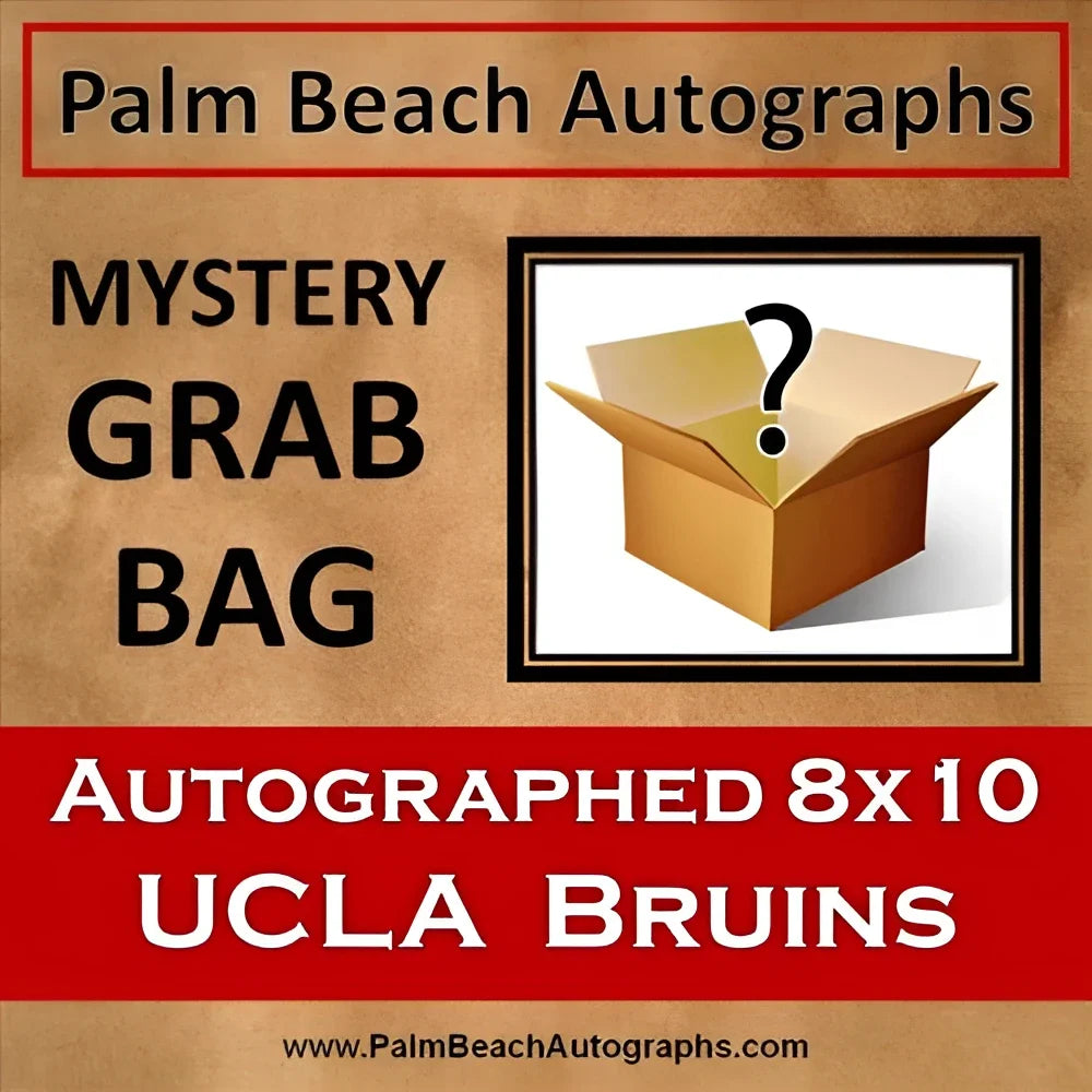 Mystery grab bag of autographed UCLA Bruins 8x10 photo in brown box