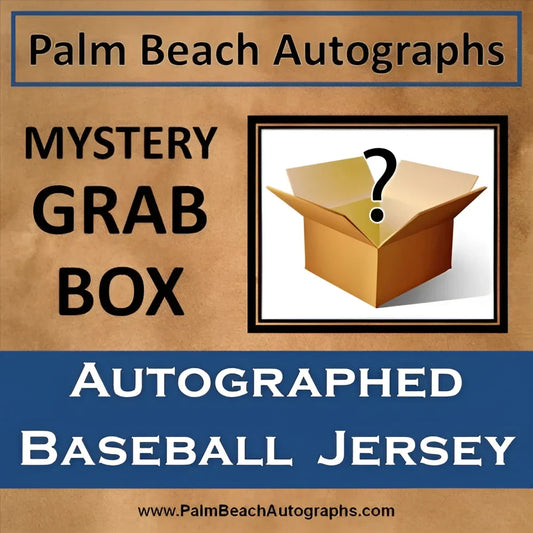Mystery grab box with autographed baseball jersey from Palm Beach Autographs