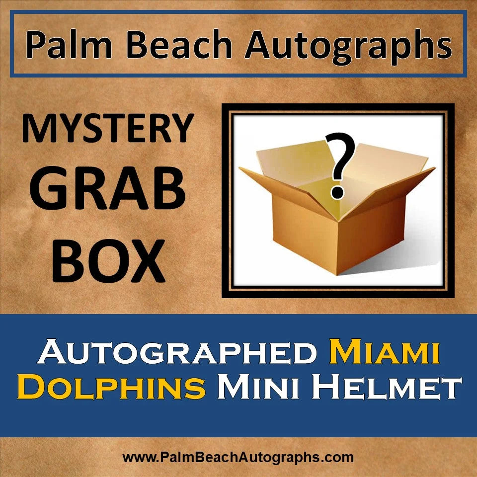 Autographed Miami Dolphins mini helmet in mystery grab box