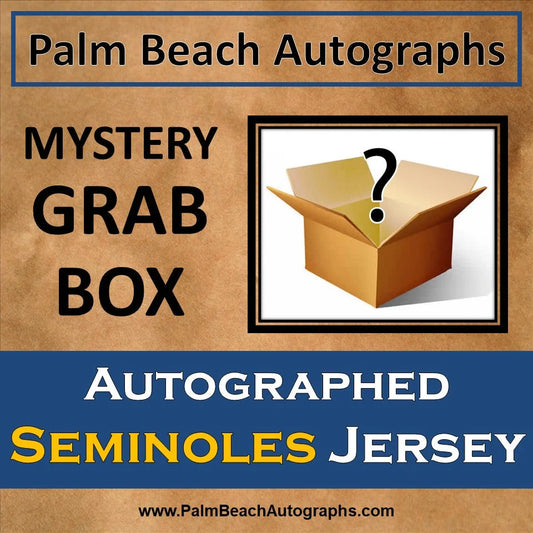 Mystery grab box with question mark, autographed Florida State Seminoles jersey