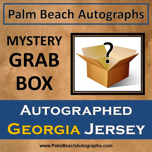 Mystery grab box with Georgia Bulldogs football jersey and question mark