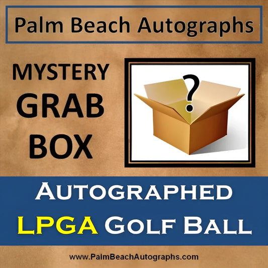 Autographed LPGA tour player golf ball in mystery grab box