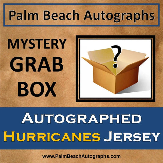 Mystery grab box with question mark and Miami Hurricanes football jersey