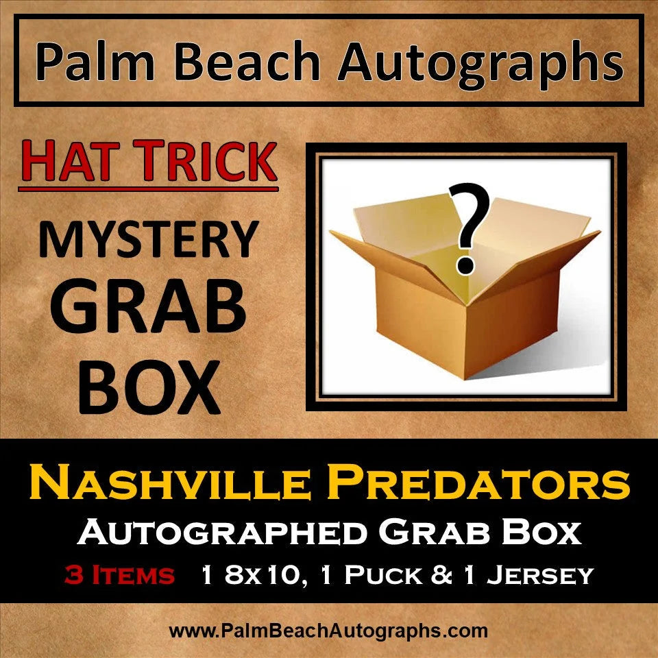 Nashville Predators autographed mystery grab box with question mark