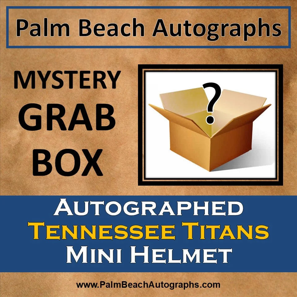 Autographed Titans mini helmet in mystery grab box