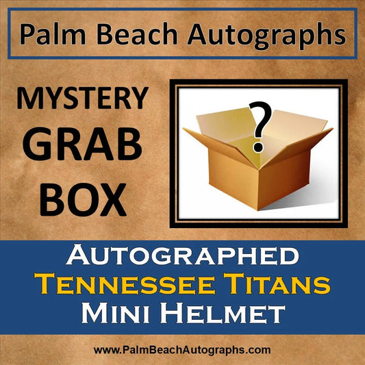 Autographed Titans mini helmet in mystery grab box