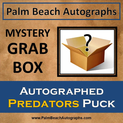 Mystery grab box with autographed Nashville Predators hockey puck