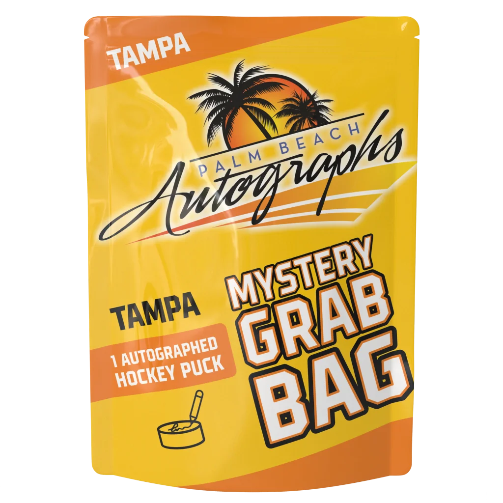 Tampa Bay Lightning autographed hockey puck in vibrant Palm Beach mystery grab bag