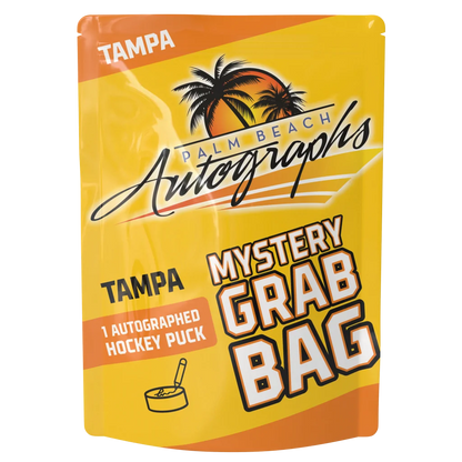 Tampa Bay Lightning autographed hockey puck in vibrant Palm Beach mystery grab bag