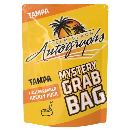Tampa Bay Lightning autographed hockey puck in vibrant Palm Beach mystery grab bag