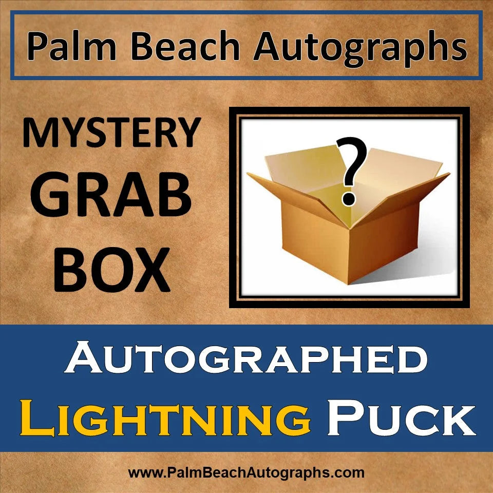 Tampa Bay Lightning autographed hockey puck in mystery grab box