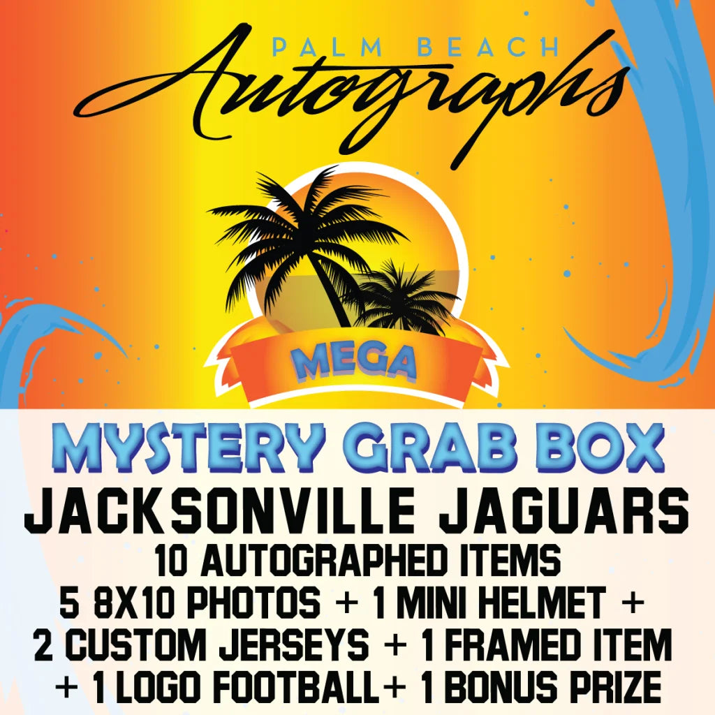 Mystery mega grab box with 10 autographed Jacksonville Jaguars items
