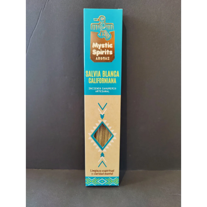 Mystic Spirits White Sage Smudge Incense 8pk turquoise box