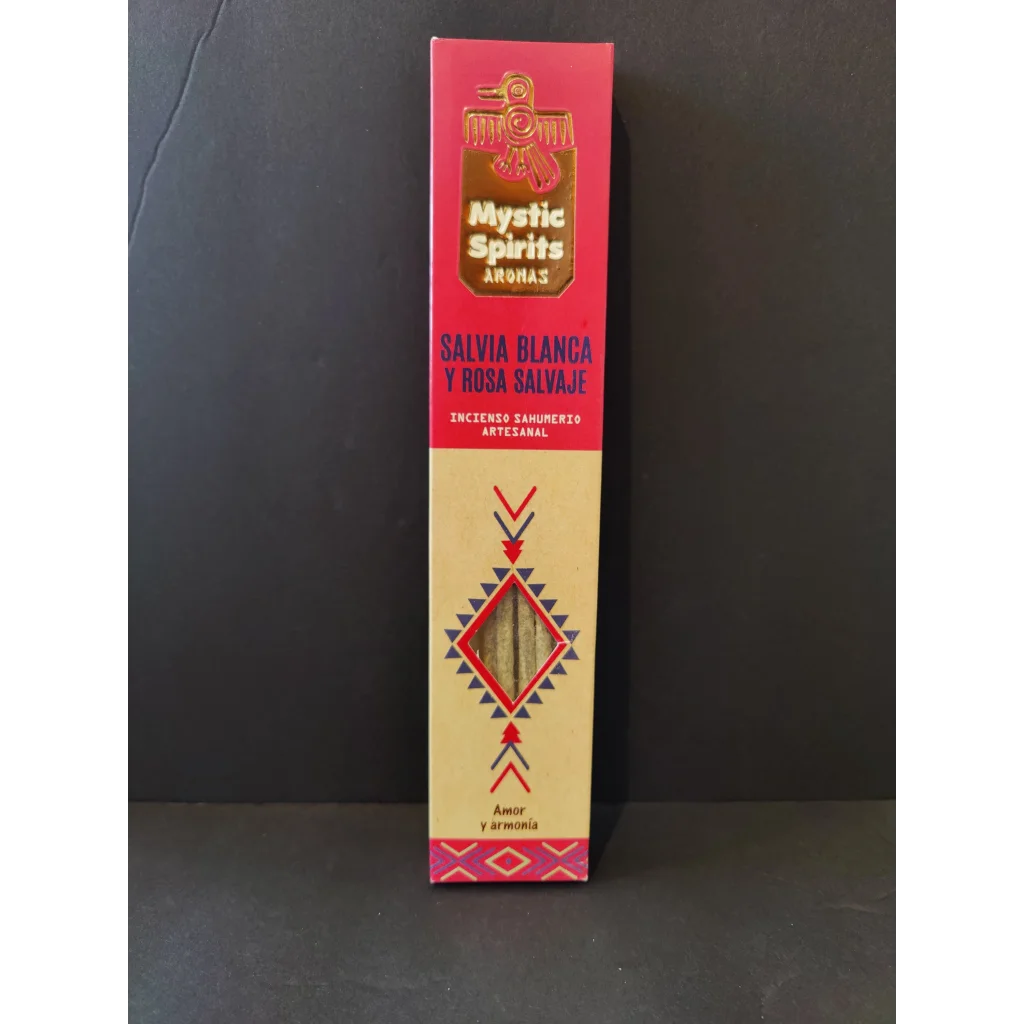 Mystic Spirits White Sage Smudge Incense 8pk red beige box with eagle emblem
