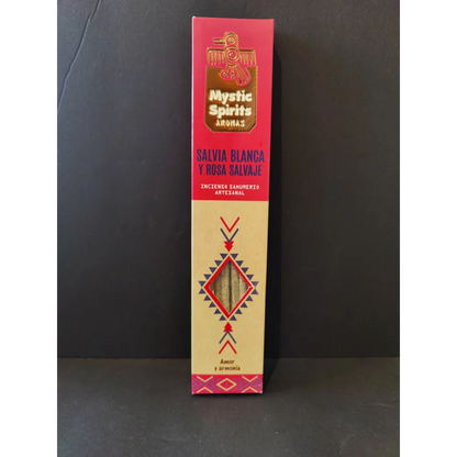 Mystic Spirits White Sage Smudge Incense 8pk red beige box with eagle emblem