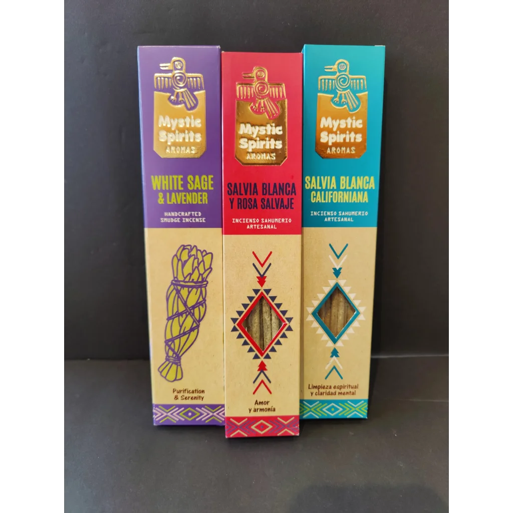 Three Mystic Spirits White Sage Smudge Incense 8pk boxes