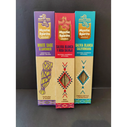 Three Mystic Spirits White Sage Smudge Incense 8pk boxes