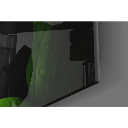 Mystical black snake glass wall art with emerald eyes and Nike swoosh