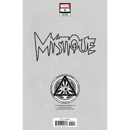 Gray comic book with MYSTIQUE in black letters from Comics Kaare Andrews exclusive cover