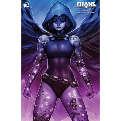 Nathan Szerdy exclusive minimal virgin Titans 4 Raven glow tattoos comic cover