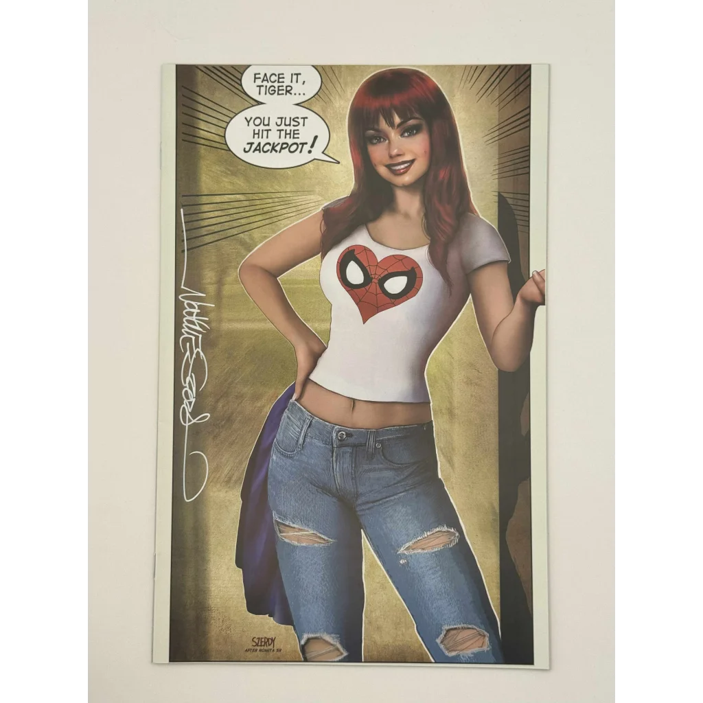 Mary Jane Watson comic book cover art from Nathan Szerdy Signed Amazing Spider Man 27