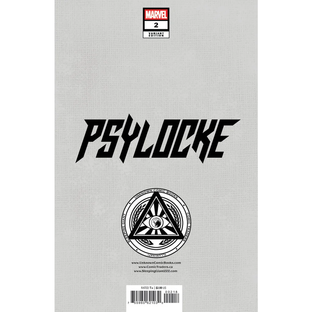 Variant Psylocke #2 comic cover signed by Nathan Szerdy from Unknown Comics Nathan