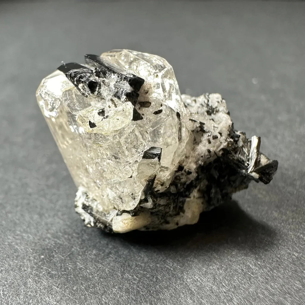 Natural Black Tourmaline Quartz crystal cluster from San Isabel National Forest