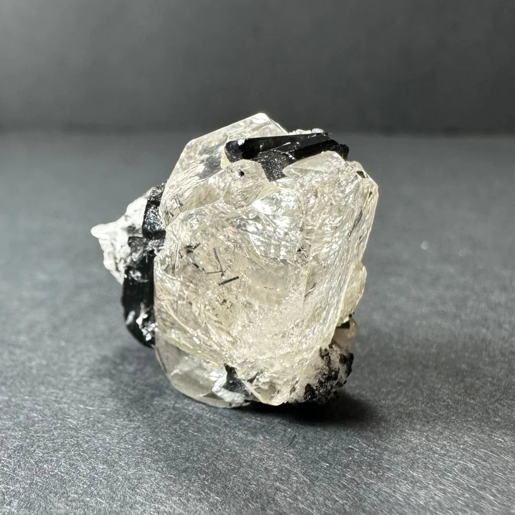 Natural black tourmaline quartz crystal from San Isabel National Forest