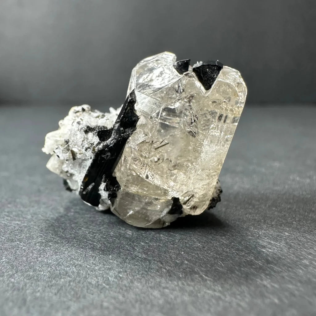 Natural black tourmaline quartz crystal from San Isabel National Forest