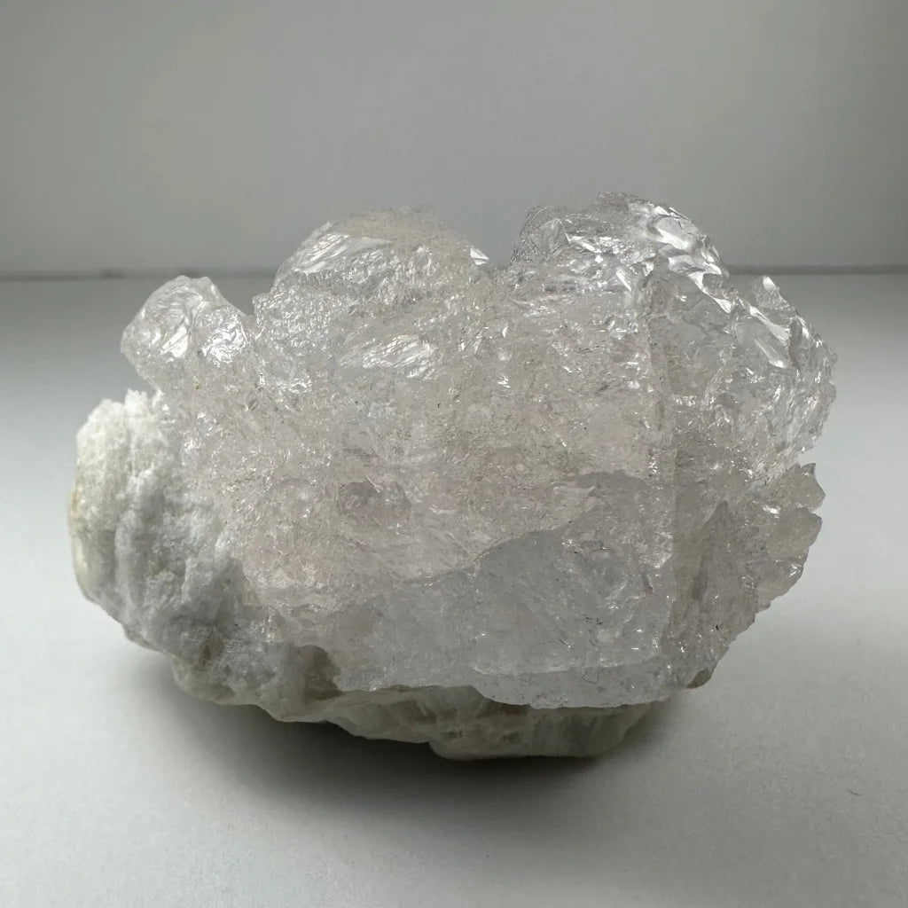 Naturally etched kunzite crystal geode from Brazil and Afghanistan