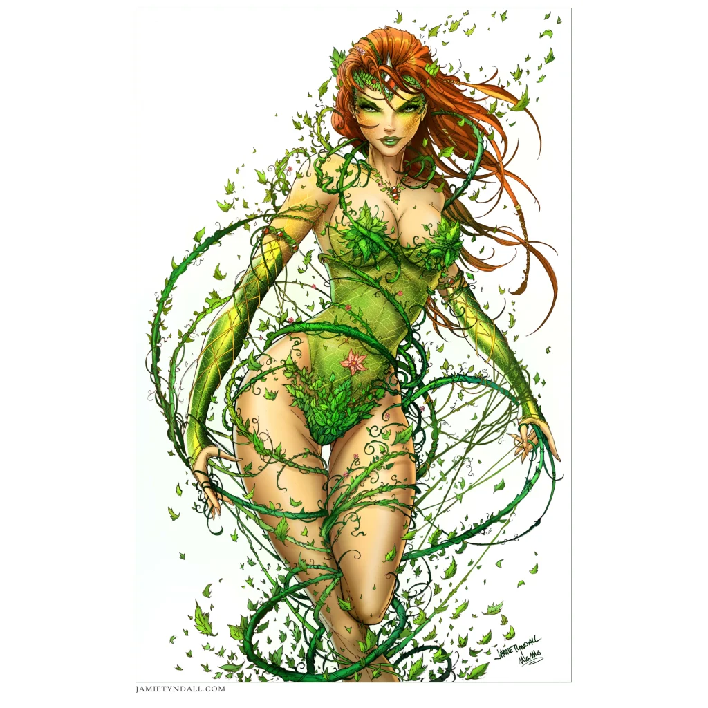 Vibrant nature goddess on brushed aluminum art print