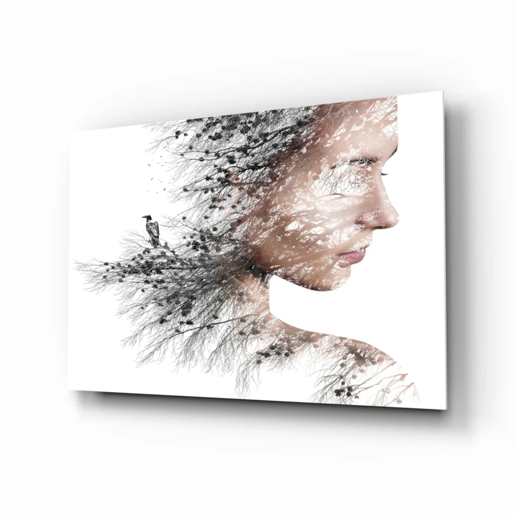 Nature Portrait Canvas Wall Art With Bird and Trees | Insigneart USA | vintageantiquesgifts.com