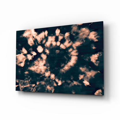 Black and copper tie-dye abstract swirl wall art canvas print